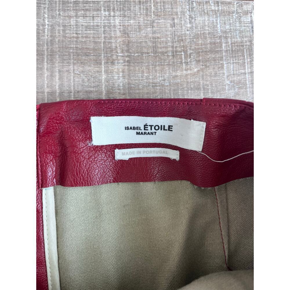 Isabel Marant Etoile Red Faux Leather Skirt Size 40/US8 - Picture 3 of 5